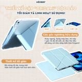  Bao da i Pad Origami gấp xếp xoay 360 cho  Pro 11, Air 4/5/6/7, Gen7/8/9/10/11, Pro M4 - khay bút ẩn, lưng viền trong suốt by MèoBer 