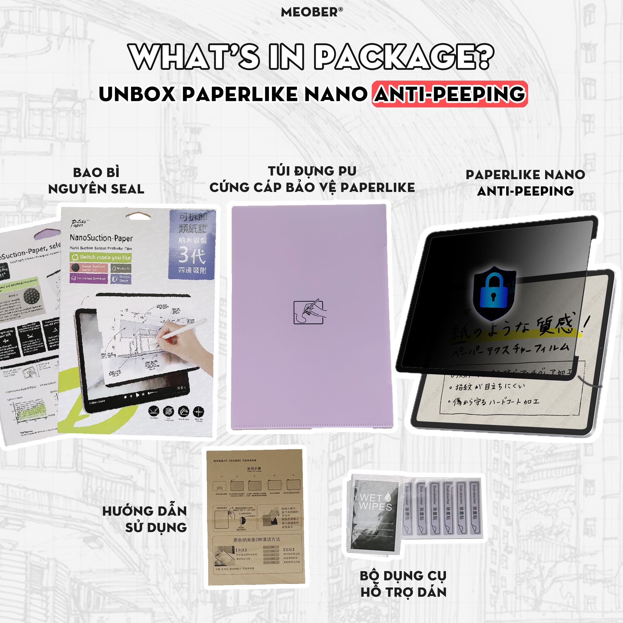  [Made in Japan] Dán màn hình iPad Paperlike Nano - Nhám mịn mới, hỗ trợ tháo rời nano, tăng cường hiển thị by MèoBer 