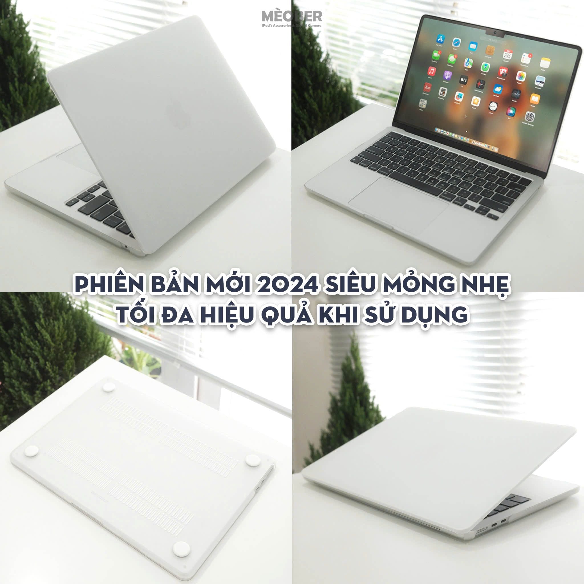  [Matte MacCover] Ốp bảo vệ siêu mỏng nhám mờ dành cho laptop Macbook Air Pro 13 14 15 16 M1 M2 M3 by MèoBer 