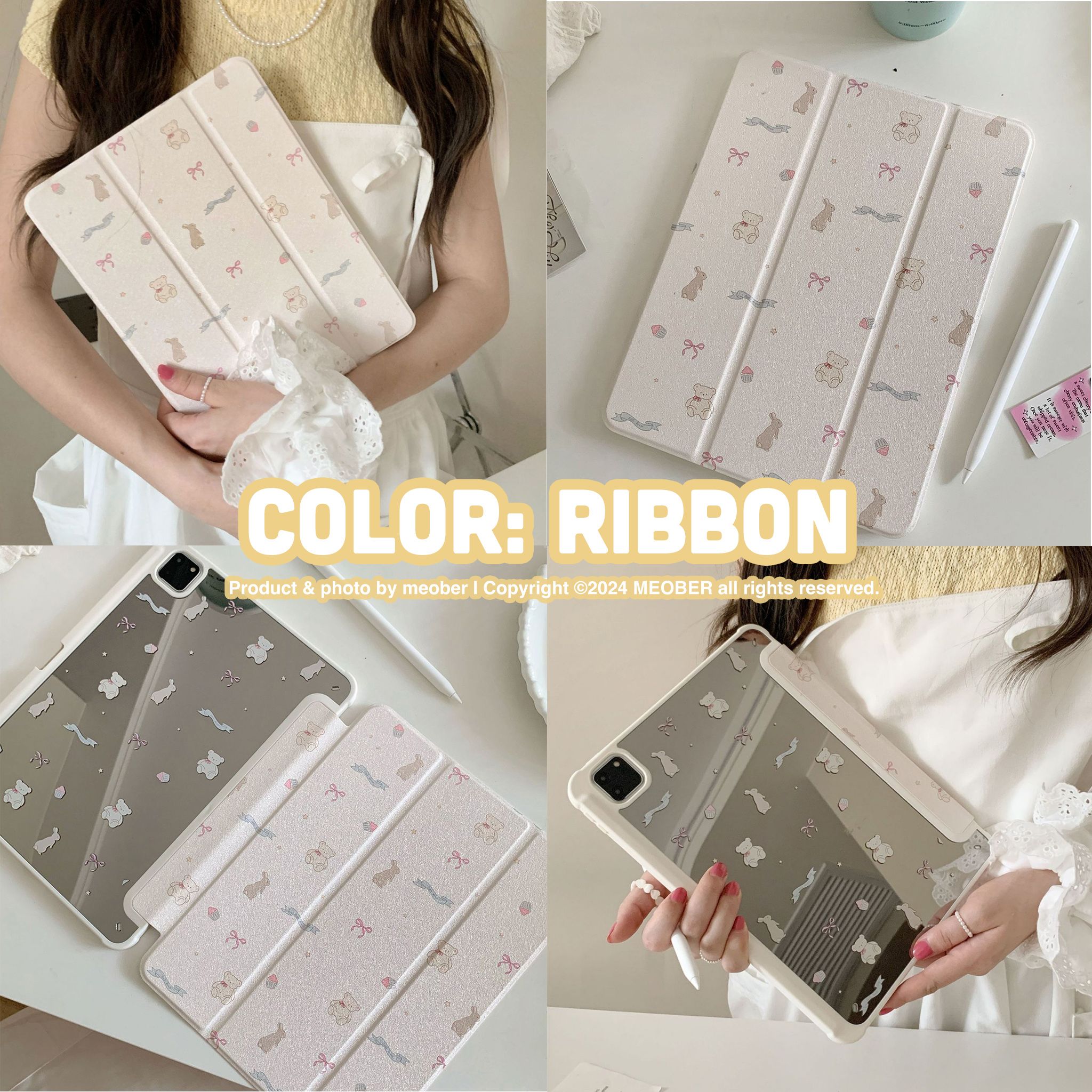  [Premium] Bao da cover iPad Cute Acrylic, phối màu pastel, in 3D hoạ tiết nổi & chống ố Cover iPad Gen 7 8 9, Air 4 5 6, Pro 11 12.9 