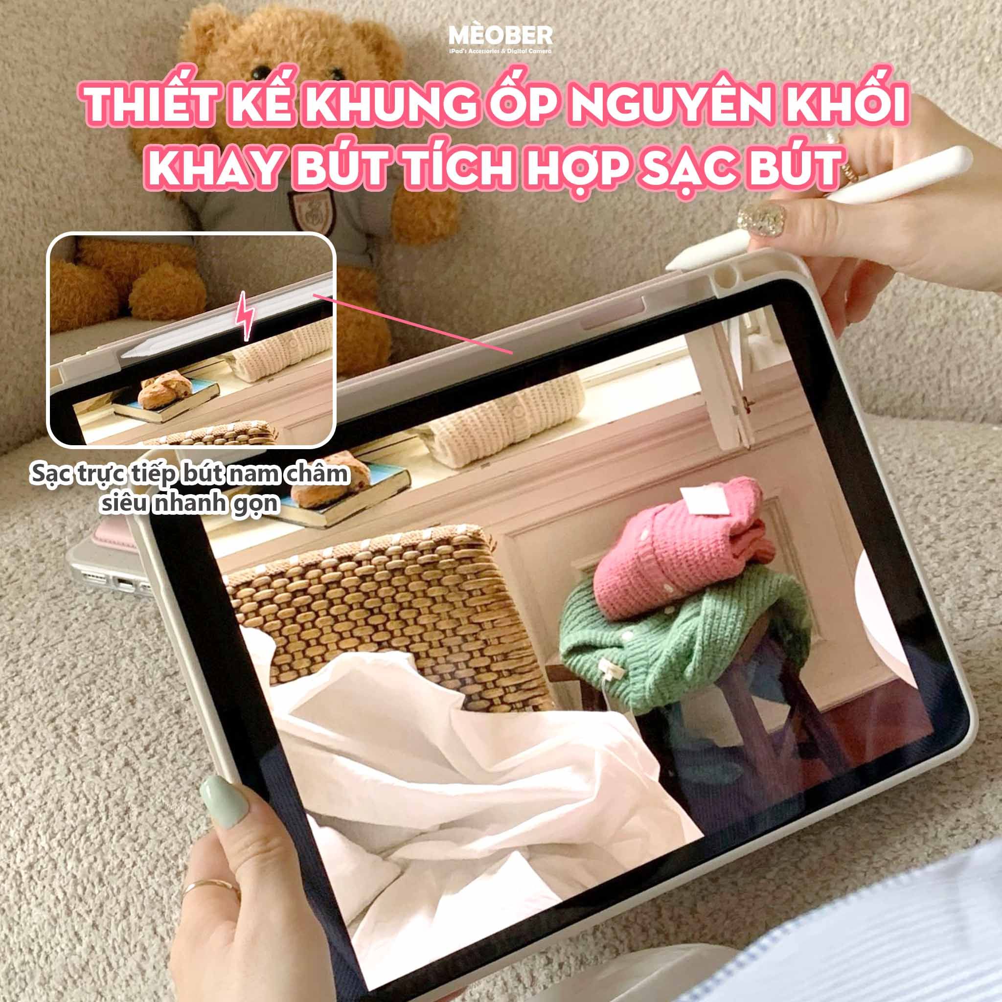  [New 2025] Bao da Cute Nam Châm Xoay x Origami dành cho iPad - Hỗ trợ tháo rời linh hoạt, siêu bảo vệ by MèoBer 