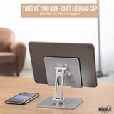  Giá Đỡ iPad, Điện Thoại, Máy Tính Bảng Gấp Gọn - Có đệm silicon chống trượt chống xước, hợp kim nhôm cao cấp 