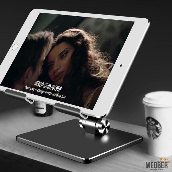  Giá Đỡ iPad, Điện Thoại, Máy Tính Bảng Gấp Gọn - Có đệm silicon chống trượt chống xước, hợp kim nhôm cao cấp 