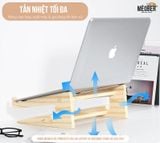  Kệ ,Giá Đỡ Laptop Và Macbook Bằng Gỗ Cao Cấp, Tản Nhiệt Tự Nhiên, Có Khe Để Bàn Phím, Dễ dàng tháo rời 