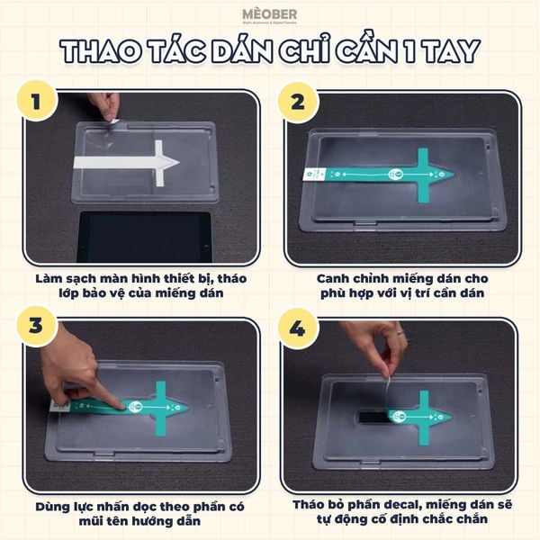  Kính cường lực có khung Tự Dán Premium Glass - Siêu cứng 9H, phủ sapphire chống bám vân tay siêu mượt dành cho iPad by MèoBer 