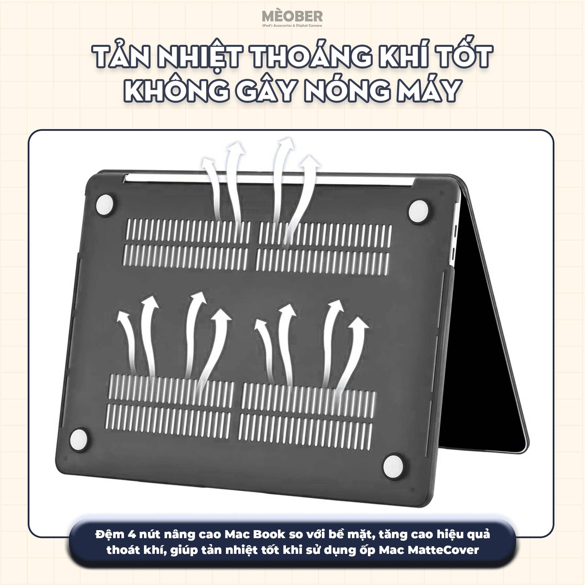  [Matte MacCover] Ốp bảo vệ siêu mỏng nhám mờ dành cho laptop Macbook Air Pro 13 14 15 16 M1 M2 M3 by MèoBer 