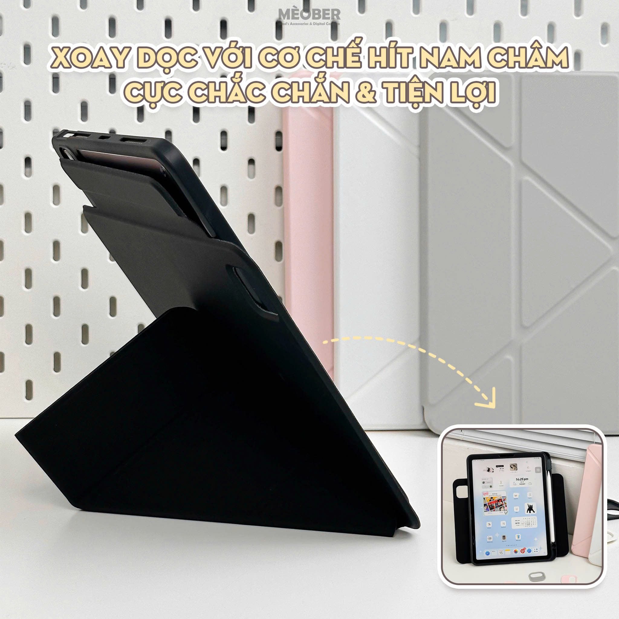  [New 2024] Bao da Nam Châm Xoay x Origami dành cho iPad Gen 7/8/9/10, Air4/5, Pro 11 12.9 - Tháo rời linh hoạt, siêu bảo vệ by MèoBer 