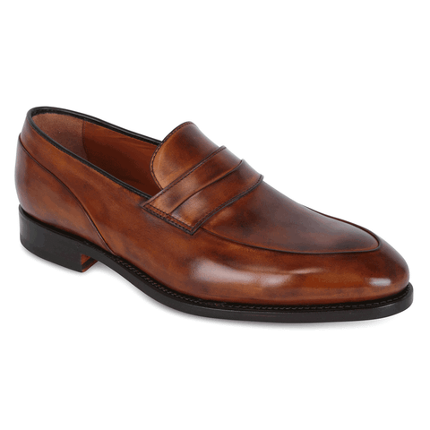  Giày da loafer cao cấp màu nâu da bò 