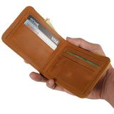  Ví ngang nam da bò màu nâu vàng 
