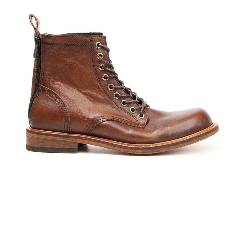  Giày cao cổ nam màu nâu da bò 