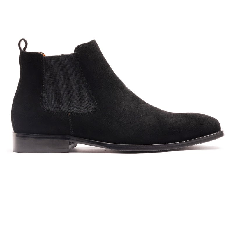  Giày chelsea boot da lộn màu đen 