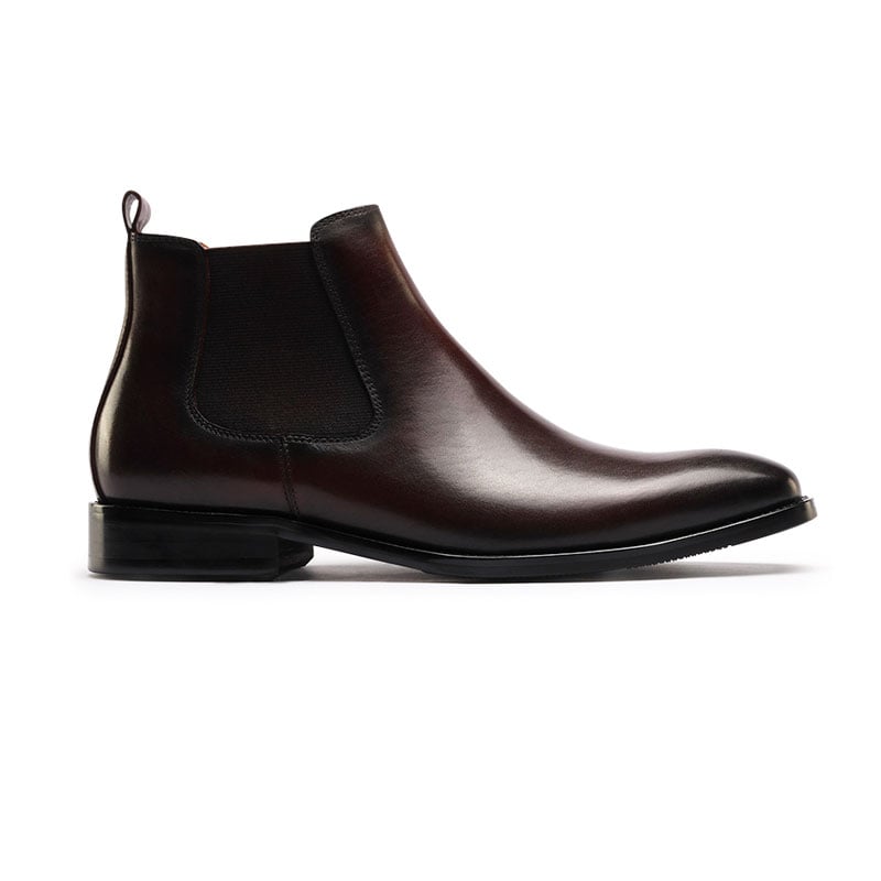  Giày chelsea boot nam da bò màu nâu 