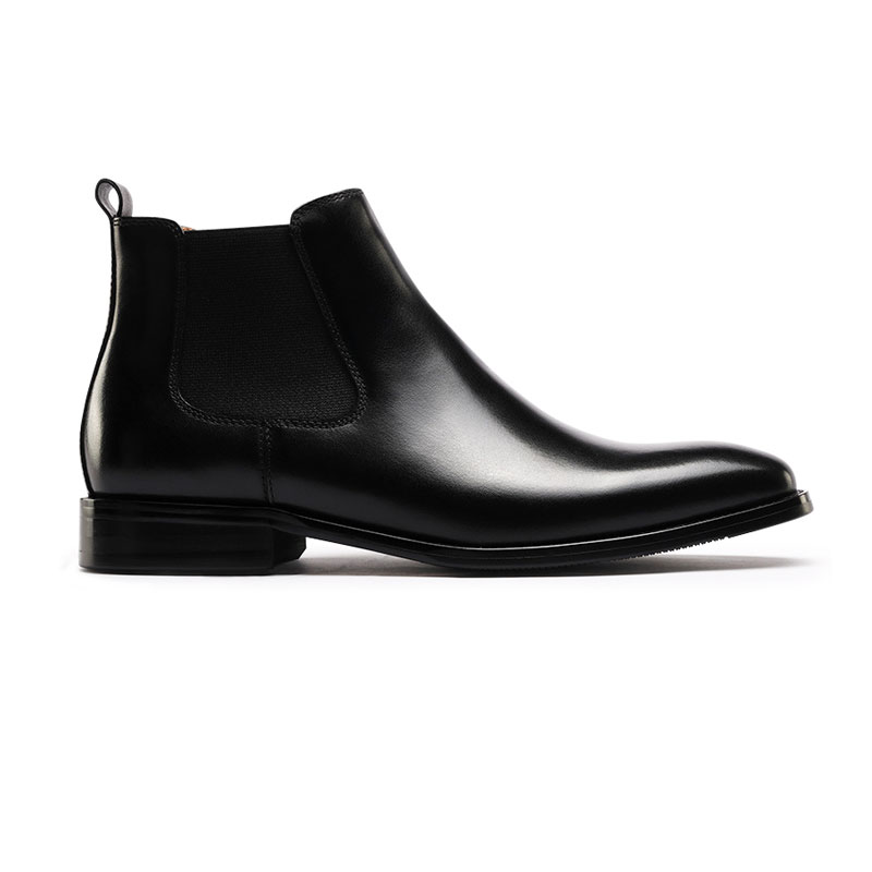  Giày chelsea boot nam màu đen da bò 