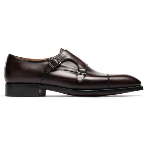  Giày monk strap da bò màu nâu 