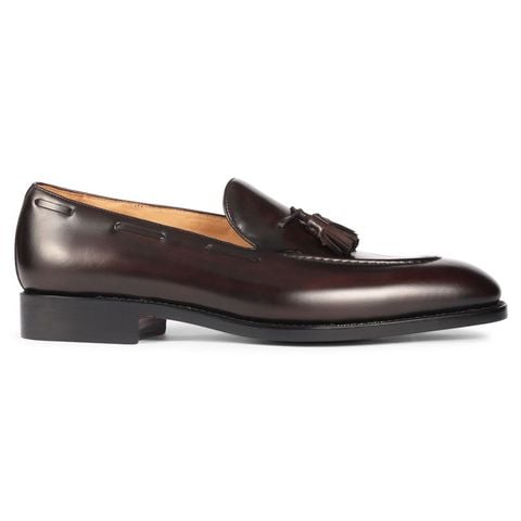  Giày tây không buộc dây loafer màu nâu 