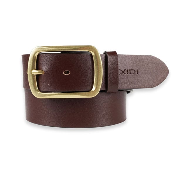  Dây nịt nam da bò màu nâu khóa xỏ kim cao cấp 