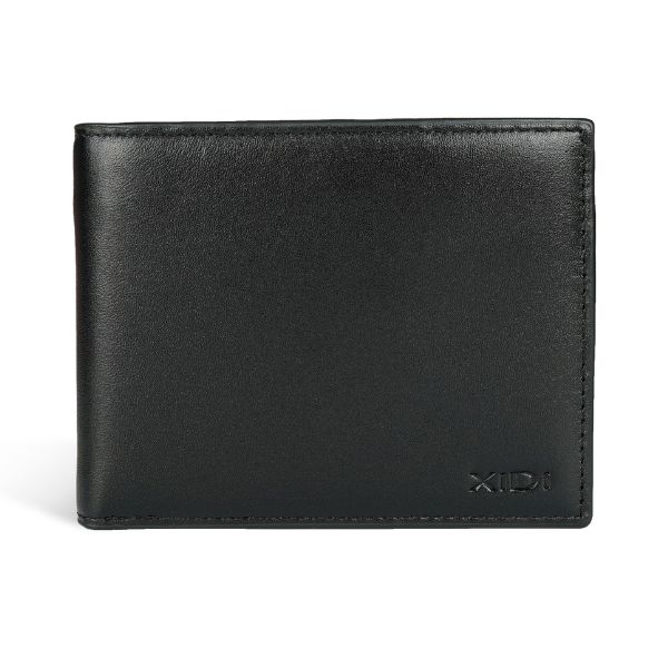  Ví da bò nappa nam dáng ngang màu đen cao cấp 