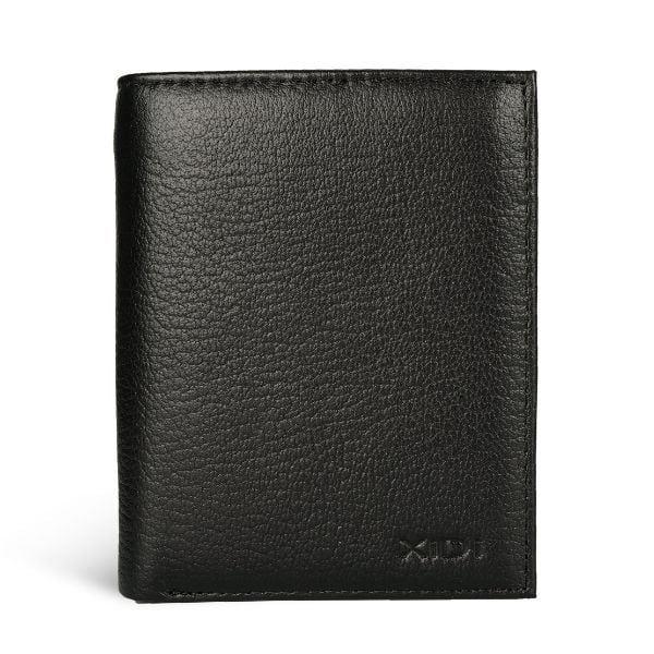  Ví đứng nam cao cấp da bò màu đen nhiều ngăn tiện dụng 