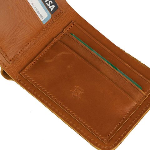  Ví ngang nam da bò màu nâu vàng 