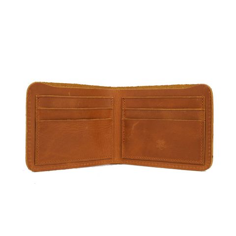  Ví ngang nam da bò màu nâu vàng 