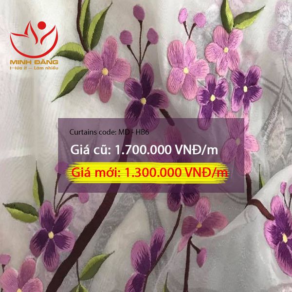 Rèm vải voan thêu nghệ thuật mã MD_HD2