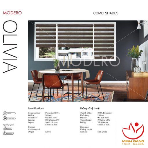 Rèm cầu vồng đẹp chống nắng tốt hãng Modero – Mã Olivia