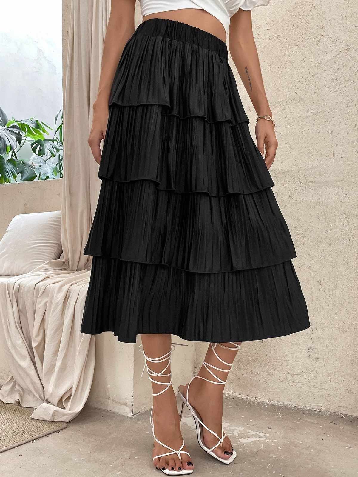 Chân váy đen xếp ly dáng dài kéo khoá cạnh sườn mã code: 4387/247/800 ZARA  chính hãng(kèm ảnh thật) | Shopee Việt Nam