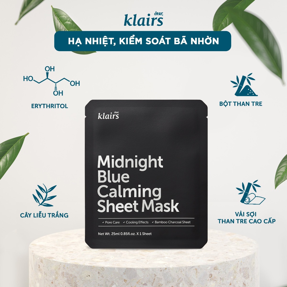 Mặt Nạ Klairs Midnight Blue Calming Sheet Mask – Authentic Store