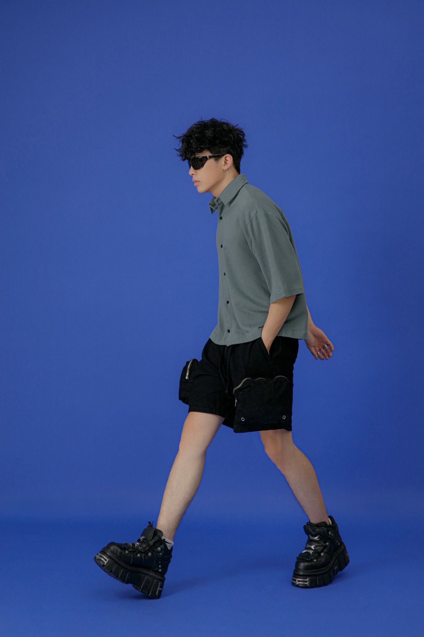  MEN - KEVIN - CARGO SHORT (black/white) 