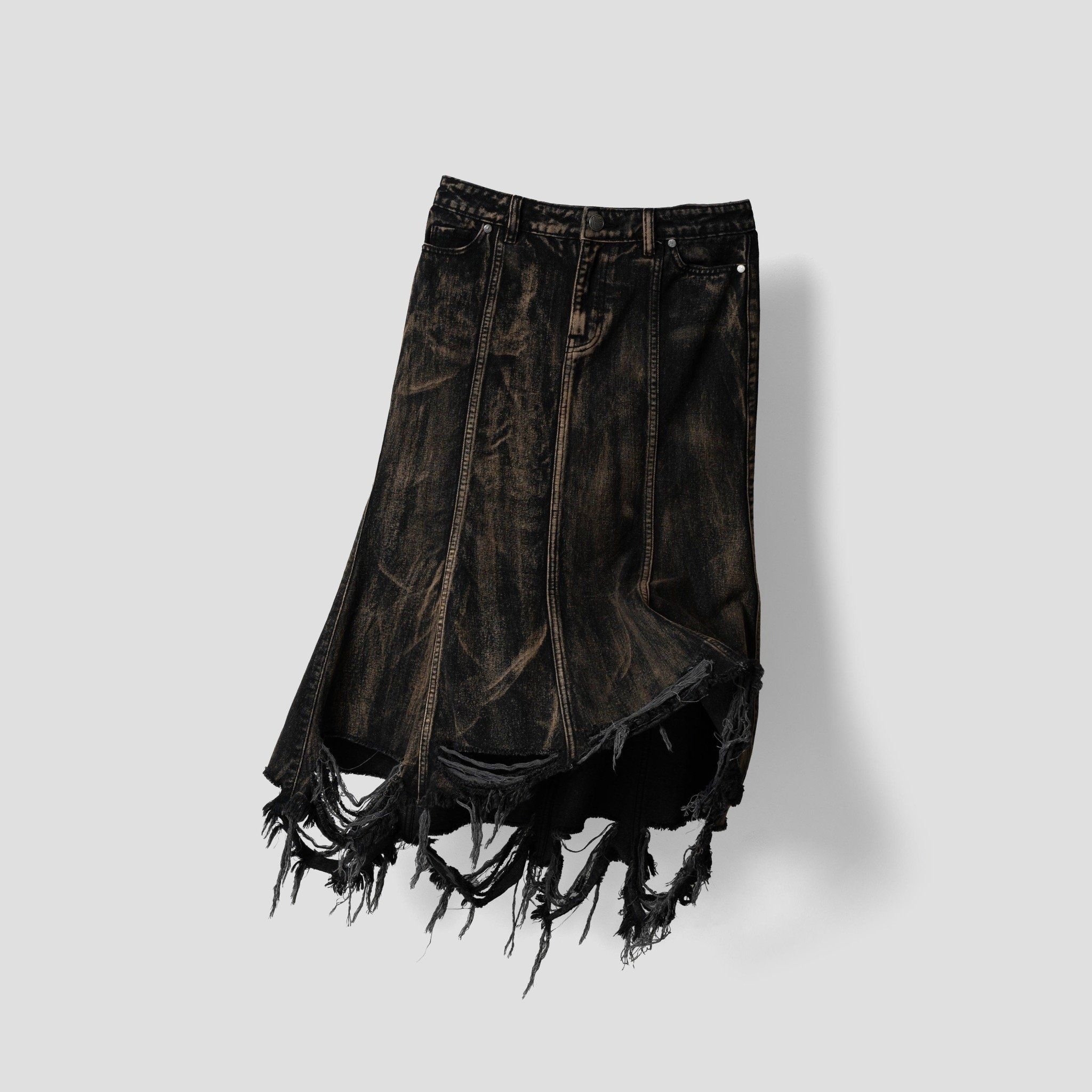  WOMEN - Destroyed - Midi skirt (brown) 