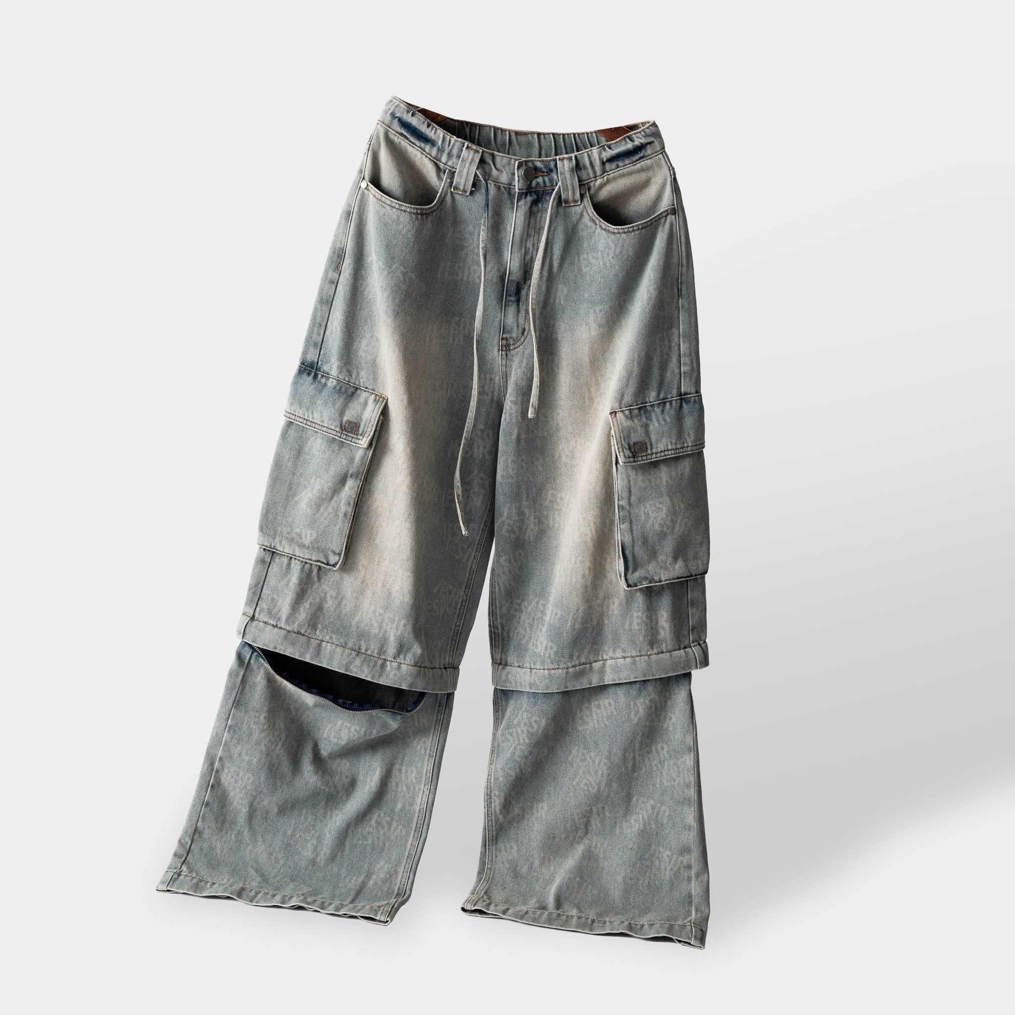  UNISEX - ADORN - Lazer multi logo pants (bluewashed) 