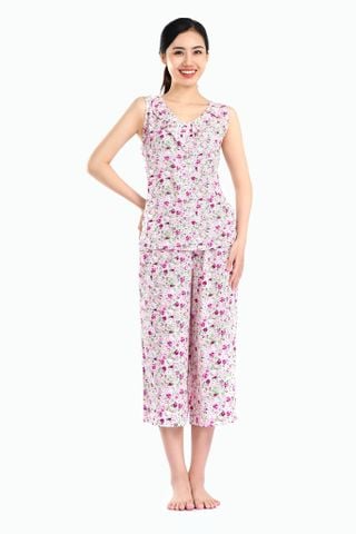 A48118010 - Đồ bộ mặc nhà bộ lỡ RAYON in hoa