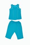  Q44128020 - Đồ bộ mặc nhà bộ lửng RAYON màu thêu, cổ chữ U 