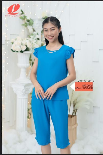 Q44119180 - Đồ bộ mặc nhà bộ lửng Rayon màu sắc thanh lịch, mềm mại, thoáng mát