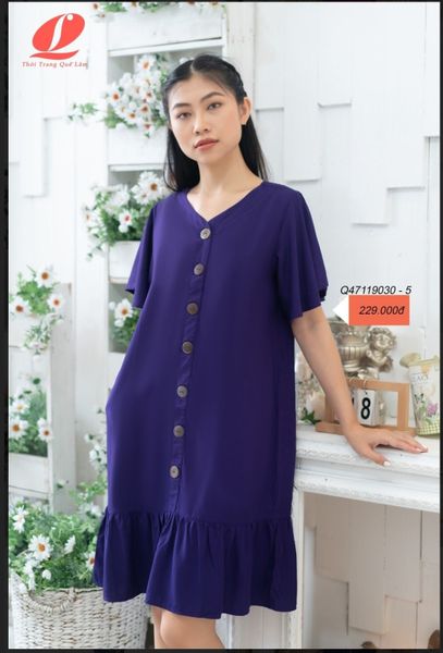 Đồ bộ mặc nhà đầm RAYON màu dáng xuông mềm mát - Q47119030