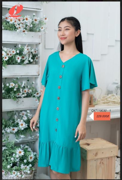 Đồ bộ mặc nhà đầm RAYON màu dáng xuông mềm mát - Q47119030