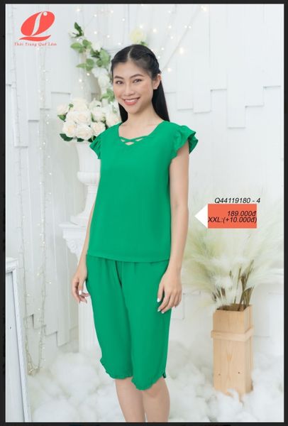 Q44119180 - Đồ bộ mặc nhà bộ lửng Rayon màu sắc thanh lịch, mềm mại, thoáng mát