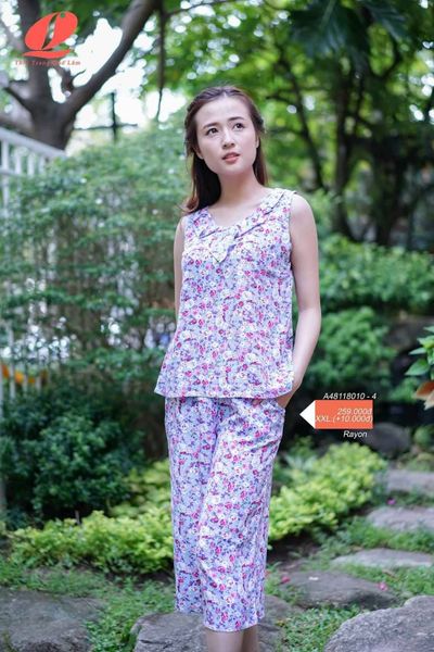 A48118010 - Đồ bộ mặc nhà bộ lỡ RAYON in hoa