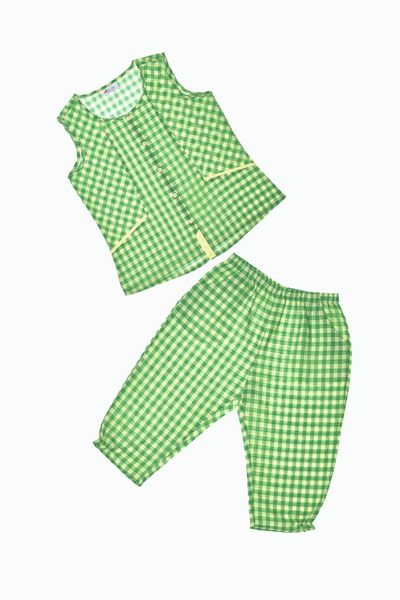 Q44218070 - Đồ bộ mặc nhà bộ lửng COTTON  caro