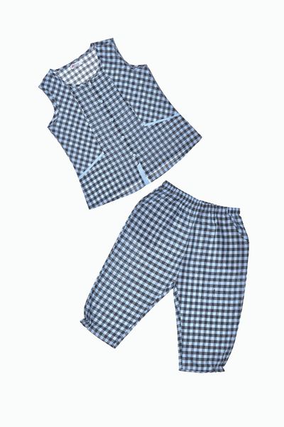 Q44218070 - Đồ bộ mặc nhà bộ lửng COTTON  caro