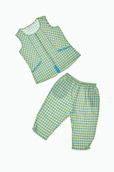 Q44218070 - Đồ bộ mặc nhà bộ lửng COTTON  caro