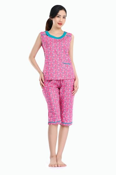 Q44218140 - Đồ bộ mặc nhà bộ lửng Cotton in hoa