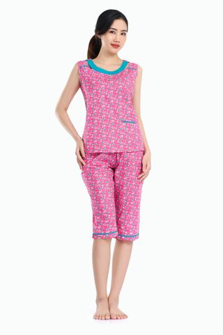 Q44218140 - Đồ bộ mặc nhà bộ lửng Cotton in hoa