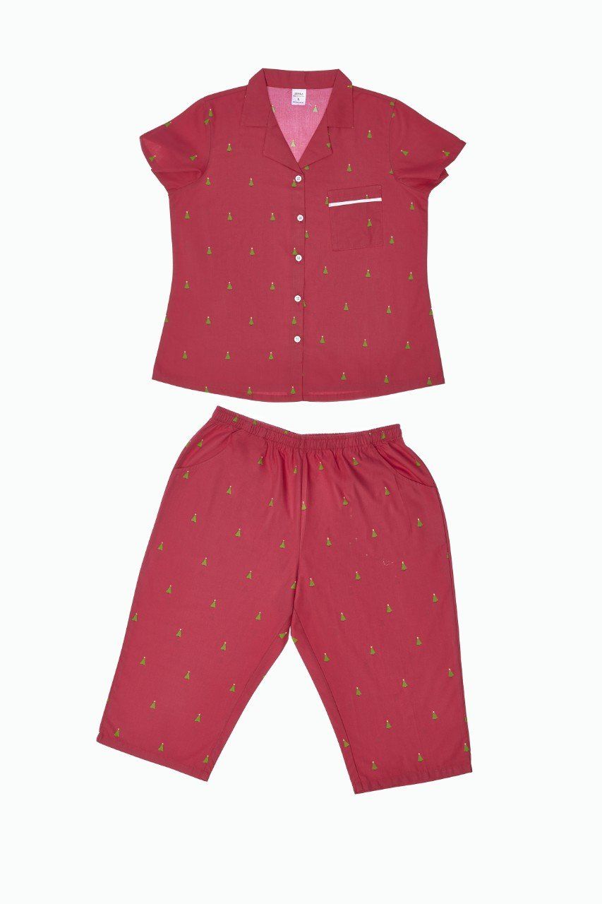 Đồ bộ mặc nhà bộ lửng COTTON in hoa - Z44219040
