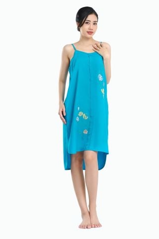 A47128010 - Đồ bộ mặc nhà đầm RAYON màu thêu
