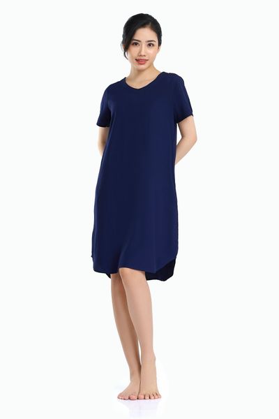 Q47119050 - Đầm mặc nhà dáng suông chất lanh mềm mát