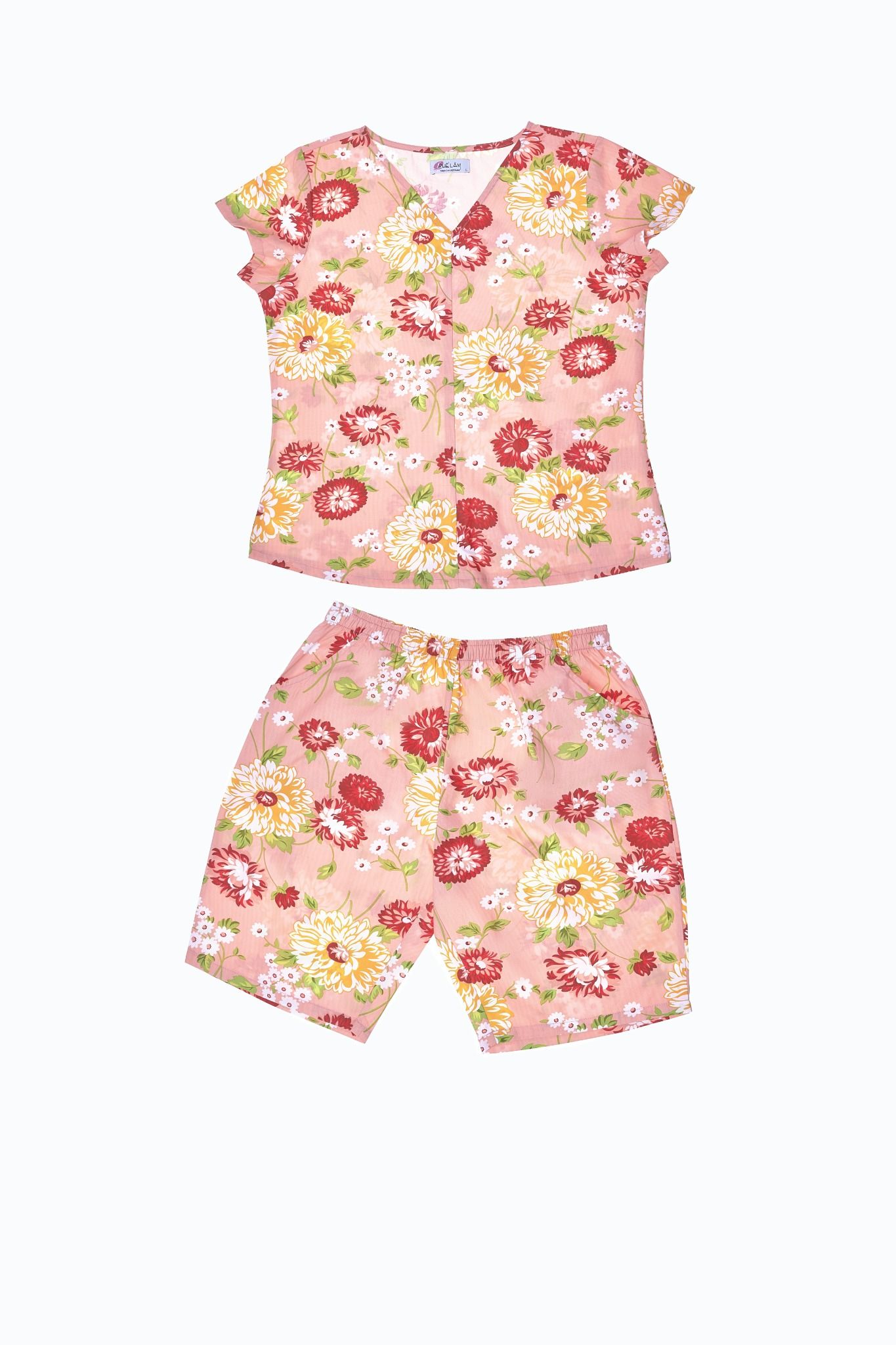 Z44219020 - Đồ bộ mặc nhà bộ lửng COTTON in hoa