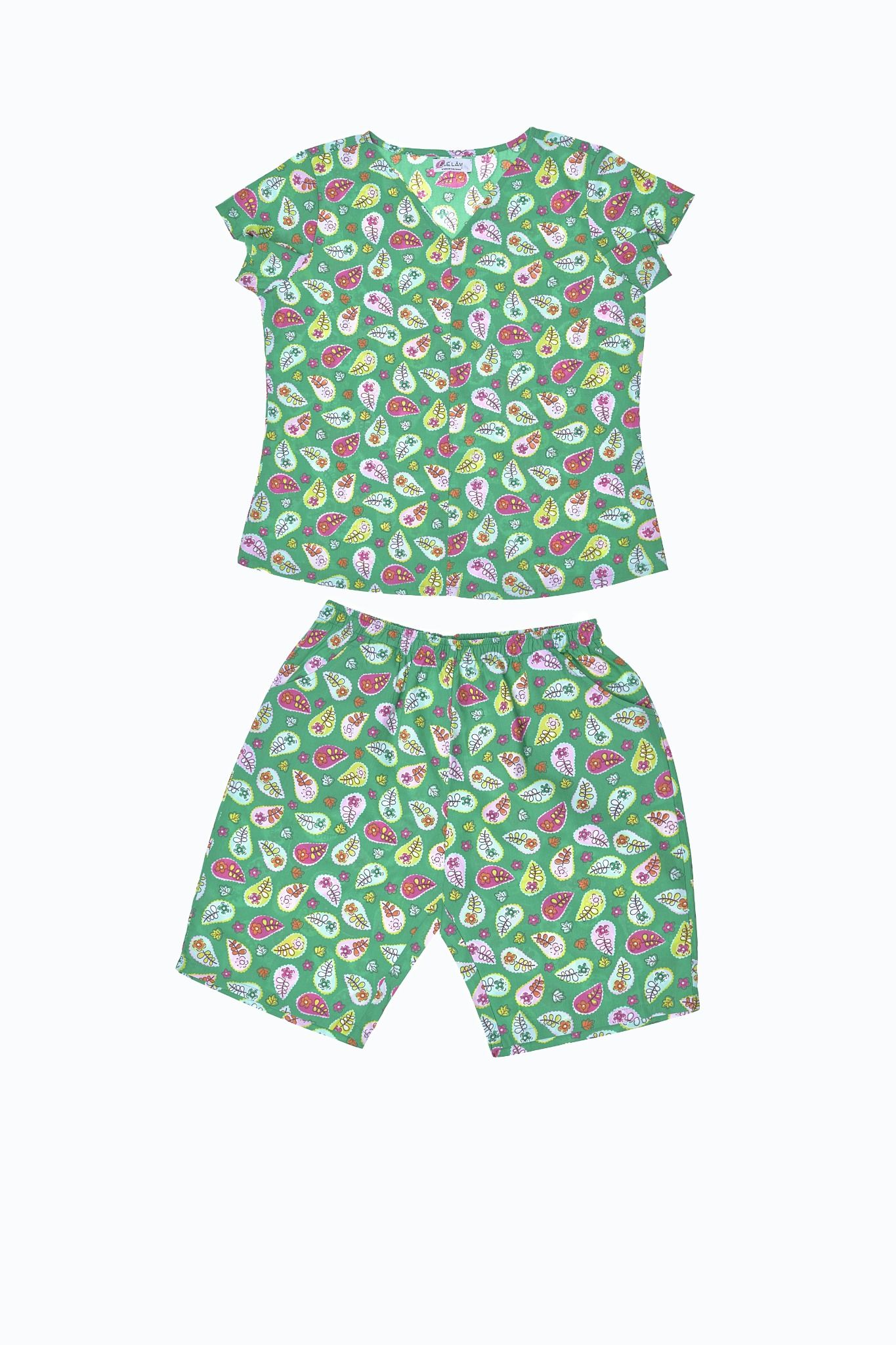 Z44219020 - Đồ bộ mặc nhà bộ lửng COTTON in hoa