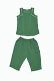  Q44128020 - Đồ bộ mặc nhà bộ lửng RAYON màu thêu, cổ chữ U 