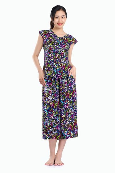 A48118020 - Đồ bộ mặc nhà bộ lỡ RAYON in hoa